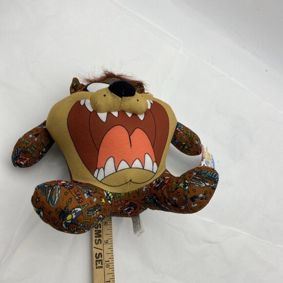 Looney Tunes Tasmanian Devil Sticker Bomb Stuffed Animal Plush Figure Toy 9” Taz - Picture 14 of 14